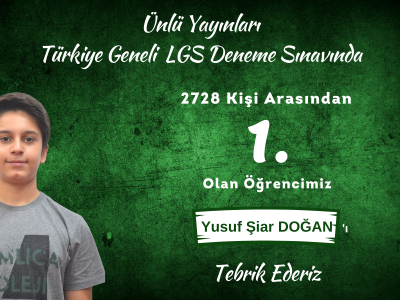 Türkiye Geneli Kurumsal Deneme Sınavı 1. Si Yusuf Şiyar DOĞAN